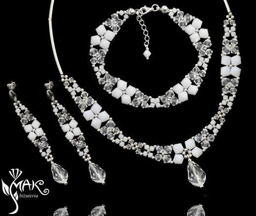 BR513, biżuteria ślubna, BRANSOLETKA SWAROVSKI ELEMENTS,