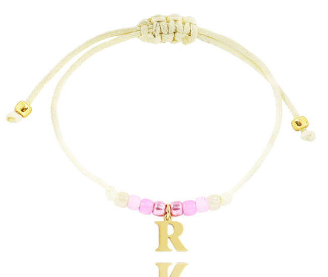 1399 bransoletka z dowolną literką na sznurku