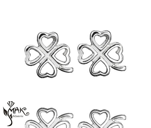 KPL803 koniczynki KOMPLET celebrytka + pudełko z grawerem