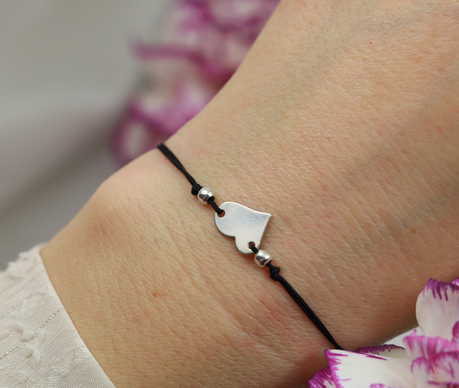 Bransoletka srebro 925 serce 1642/1