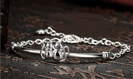 BR694 BRANSOLETKA POSREBRZANA KOTKI