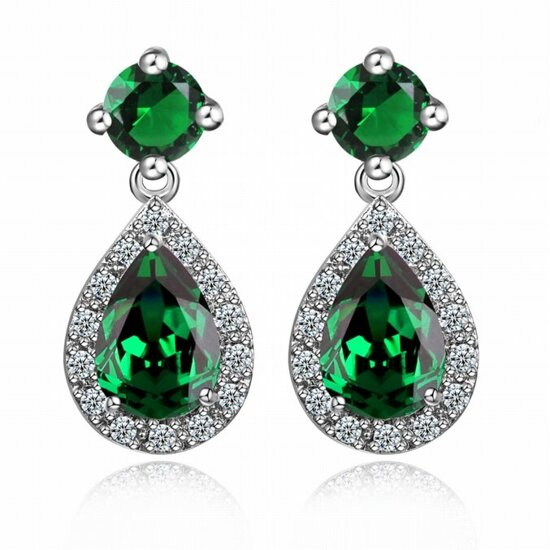 599/1119 kolczyki z cyrkoniami szmaragdowe