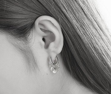 Kol 599/929 Kolczyki kółeczka z podwieszanymi blaszkami