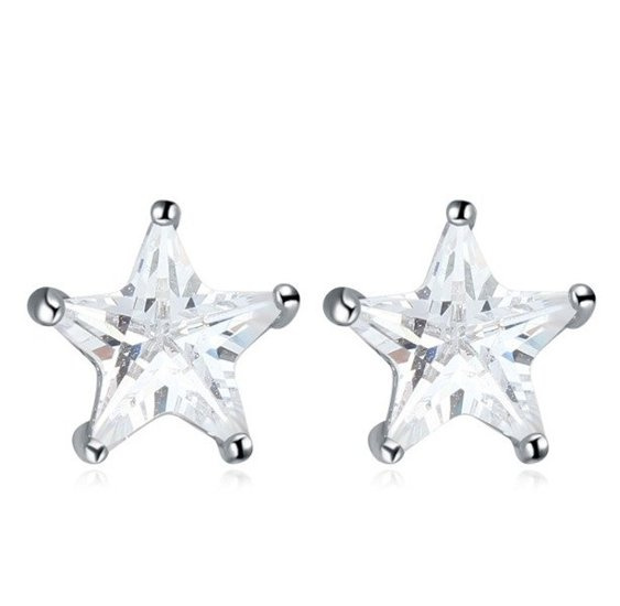 Kol  599/143  kolczyki  kryształy białe złoto