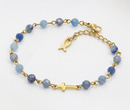 Bransoletka różaniec niebieska 1758/6, kamienie naturalne awenturyn