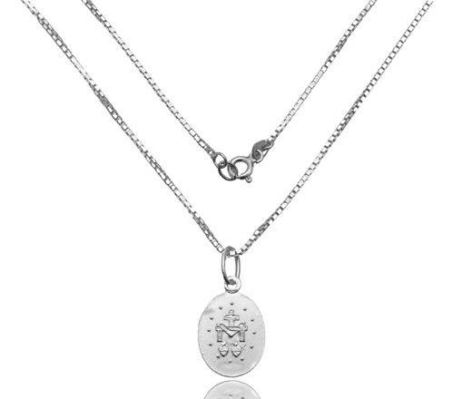 Łańcuszek z medalikiem zestaw upominkowy na Bierzmowanie i Chrzest srebro 925 1843/6