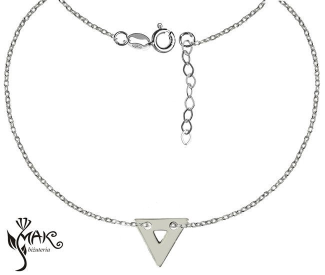 Nk749 naszyjnik celebrytka trójkąt srebro 925