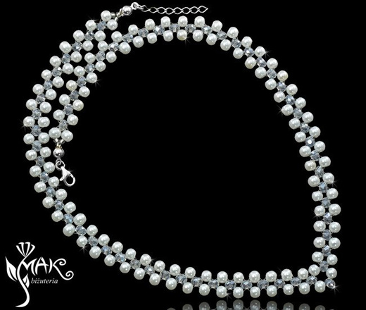 KPL421/1 PIĘKNY KOMPLET PEREŁKI , biżuteria na ślub, biżuteria ślubna