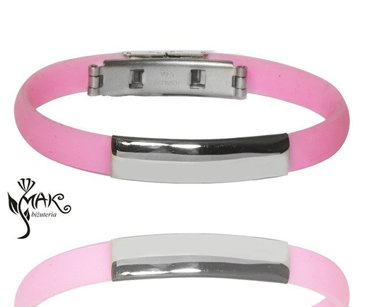 BR345 BRANSOLETKA Z GRAWEREM laser różowa