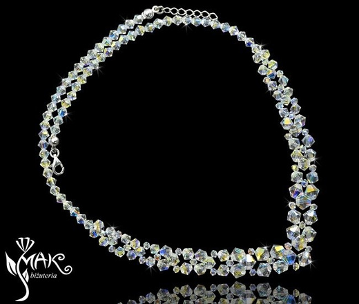 160 Crystal AB biżuteria ślubna komplet