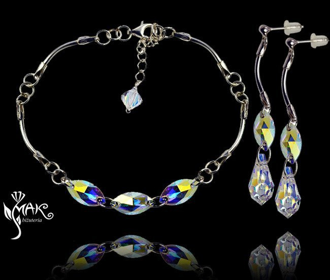 529 biżuteria ślubna komplet crystal ab