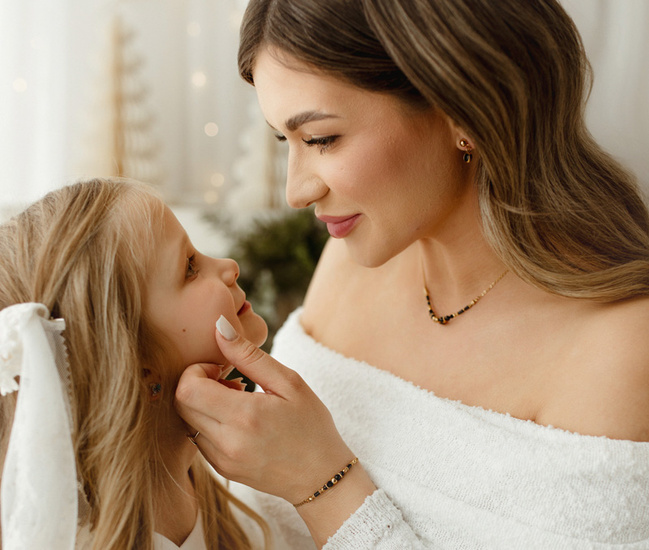 Elegancki czarny turmalin komplet złocony 1875/5