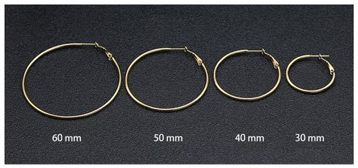 Kol 599/774 KOLCZYKI koła, stal szlachetna koloru różowego złota, zapięcie zamknięte