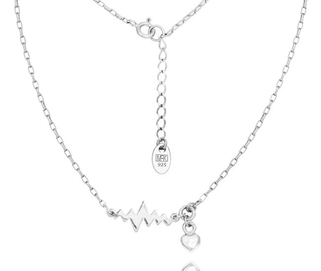 1320/1 naszyjnik linia życia z sercem srebrny 925