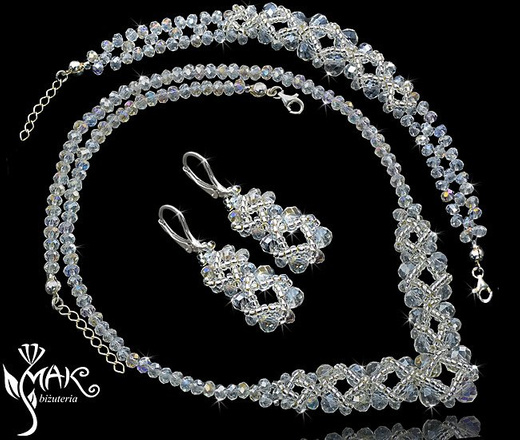 BR423 PIĘKNA BRANSOLETKA KRZYSZTAŁY CAB -ŚLUB