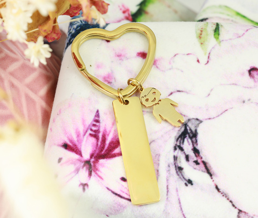 1559/1 brelok do kluczy z Twoim grawerunkiem pozłacany chłopiec