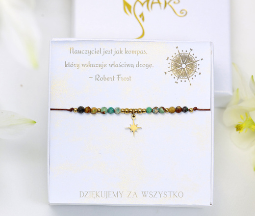 1807/5 zestaw dla nauczyciela bransoletka i turkus afrykański