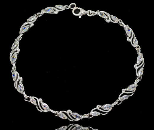 1749/3 biżuteria ślubna srebrno 925 z kryształkami, komplet