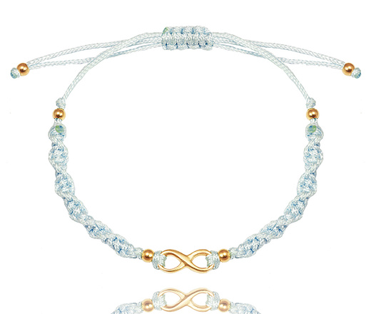 1638/8 bransoletka s. 925 pozłacana na sznureczku