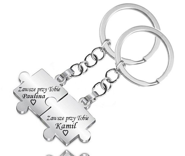 BK1092 brelok do kluczy dla zakochanych puzzle z grawerem