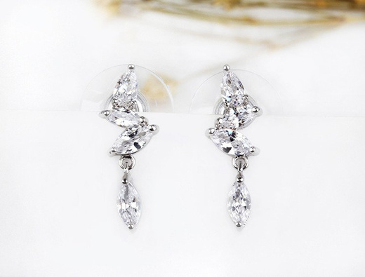 Kol 599/867 Kolczyki na ślub, łezka z cyrkonią sztyft