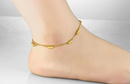 Br 599/657 BRANSOLETKA złota na stopę z kulkami