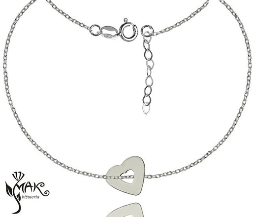 BR744 bransoletka srebro 925 celebrytka serce