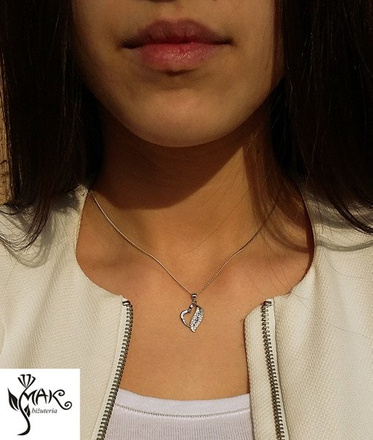 NK764 NASZYJNIK serce love SREBRO 925 celebrytka