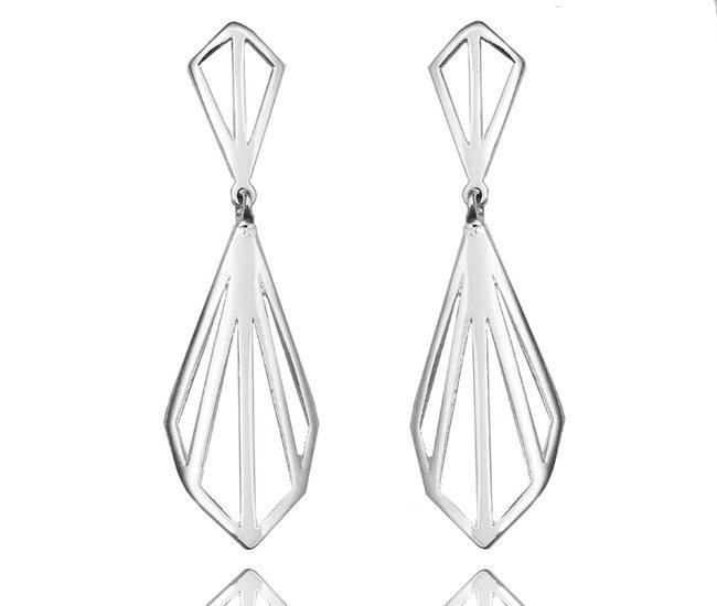 480/354  kolczyki ażurowe srebrne diamenty ażurowe