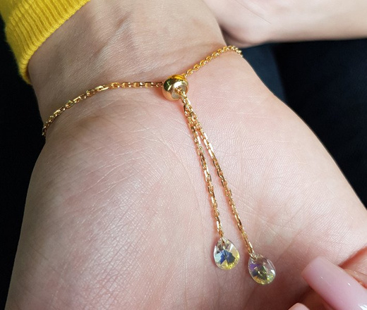 1067 BRANSOLETKA Z GRAWEREM złota , na łańcuszku grupa krwi,