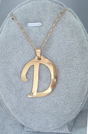 1186 naszyjnik srebrny 925 pozłacany dowolna duża literka inicjał M