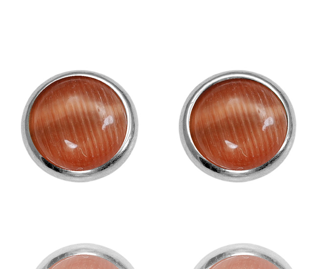Pomarańczowe kolczyki z kamieniem naturalnym ze stali szlachtnej 1778
