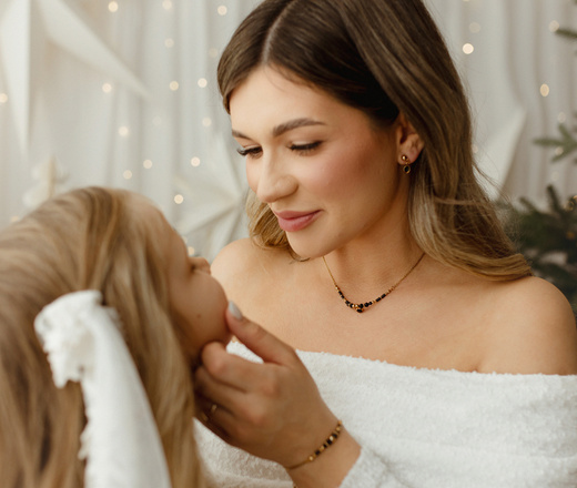 Elegancki czarny turmalin komplet złocony 1875/5