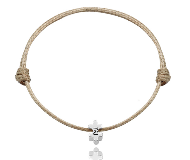 bransoletka damska 1752/7  puzzle z grawerunkiem, srebro 925