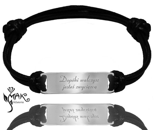 BR597 BRANSOLETKA Z GRAWEREM MĘSKA SREBRO 925