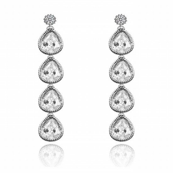 Kol 599/600 KOLCZYKI ślubne, cyrkonie łezki