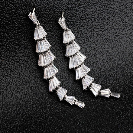 Kol 599/720 KOLCZYKI ślubne,długie z cyrkoniami, piękne,srebrne