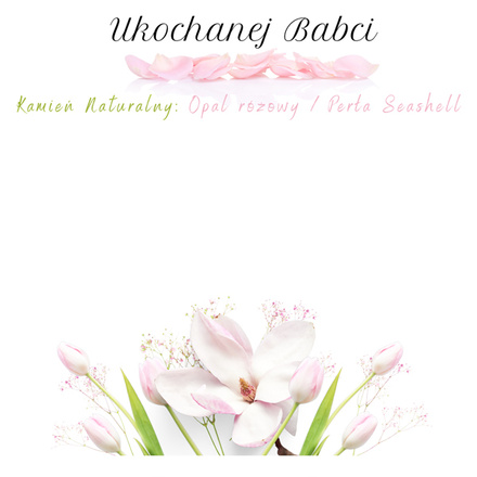 1746/3 różowa bransoletka z kamieniami naturalnymi i perełką dla babci zestaw