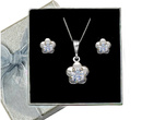 480/255  Komplet srebrne kwiatuszki z cyrkonią delikatne 925