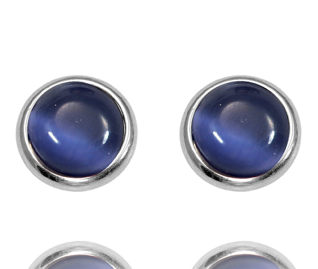 Niebieskie kolczyki z kamieniem naturalnym ze stali szlachtnej 1778