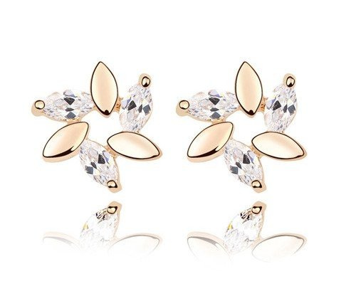 Kol  599/16  kolczyki  kryształy żółte złoto cyrkonie