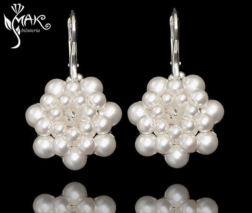 W509 biżuteria ślubna Wisiorek Swarovski Elements perełki