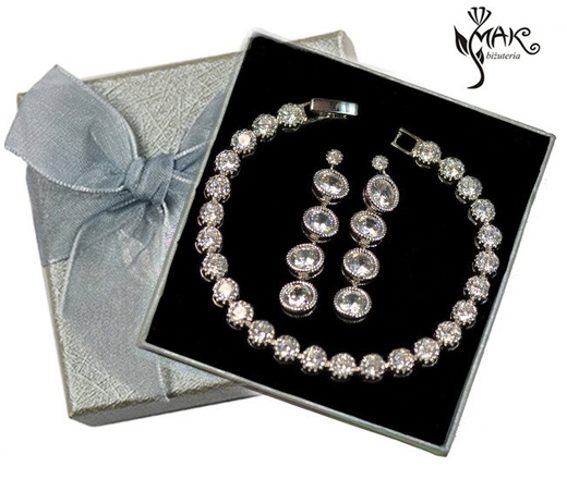 Kpl869 komplet ślubny, biżuteria ślubna z cyrkoniami k599/754 b599/543