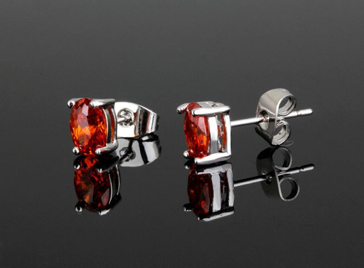 Kol 599/356 KOLCZYKI cyrkonia czerwono pomarańczowa