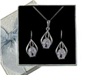 480/234 komplet srebrny łezki z cyrkoniami