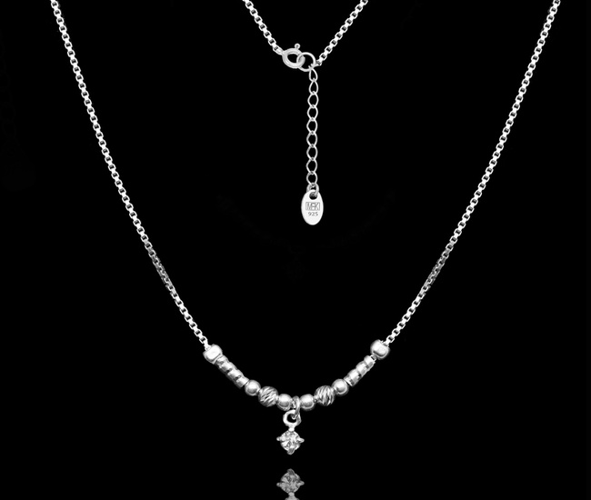 1749/4 naszyjnik ślubny srebrno 925 z cyrkonią