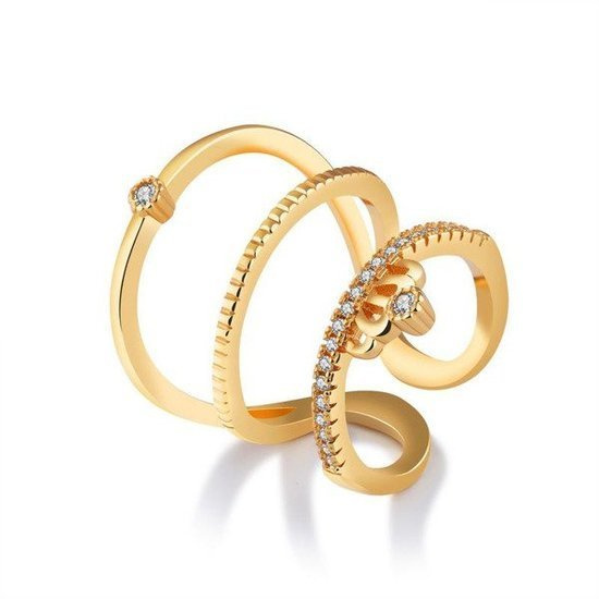 p599/702 PIERŚCIONEK obrączka POTRÓJNA uniwersalny