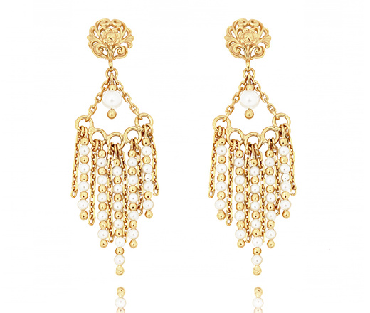 1497 komplet srebrny 925 pozłacany z perłami na ślub