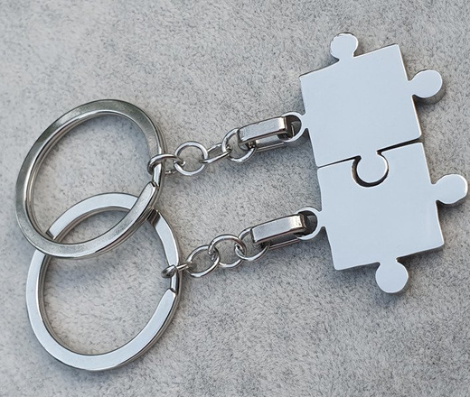 BK1092 brelok do kluczy dla zakochanych puzzle z grawerem