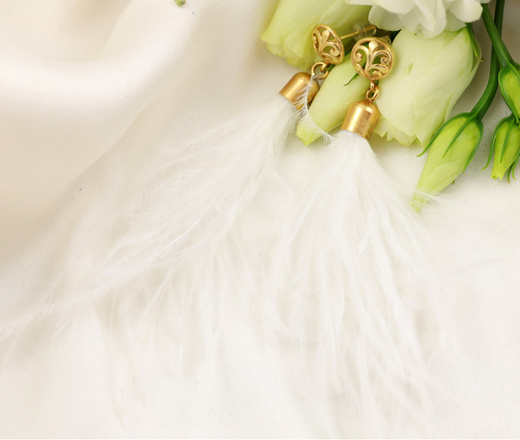 1513 kolczyki srebrne 925 pozłacane piórko